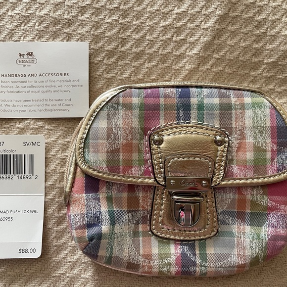 Coach Pink and Green Clutch Wristlet - Picture 5 of 5